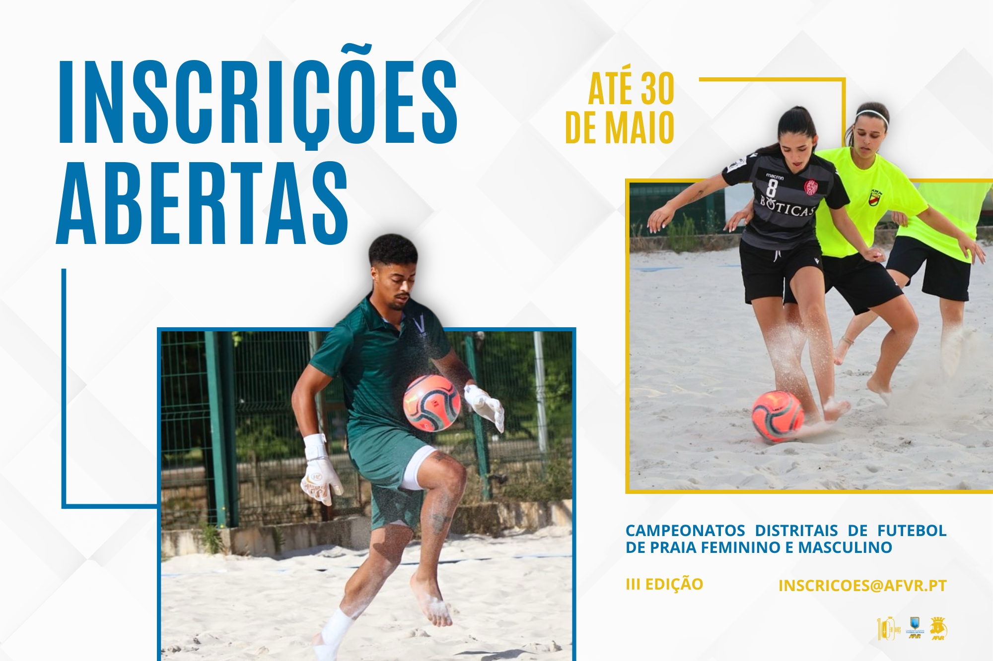 INSCRIÇÕES ABERTAS NO FUTEBOL DE PRAIA